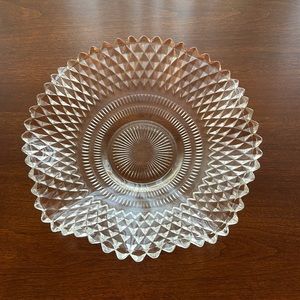 Vintage glass ruffled edge dish